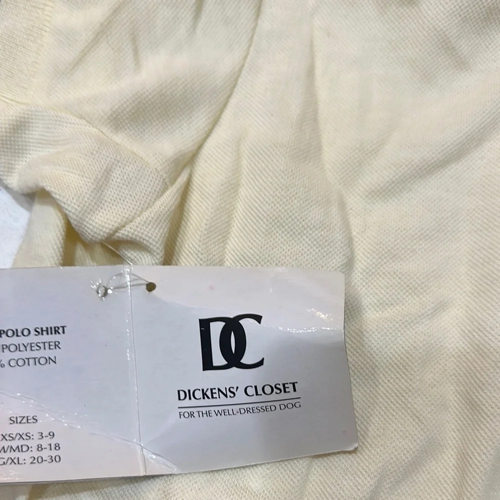 NWT Dickens’ Closet Cream and Green Dog Polo Shirt